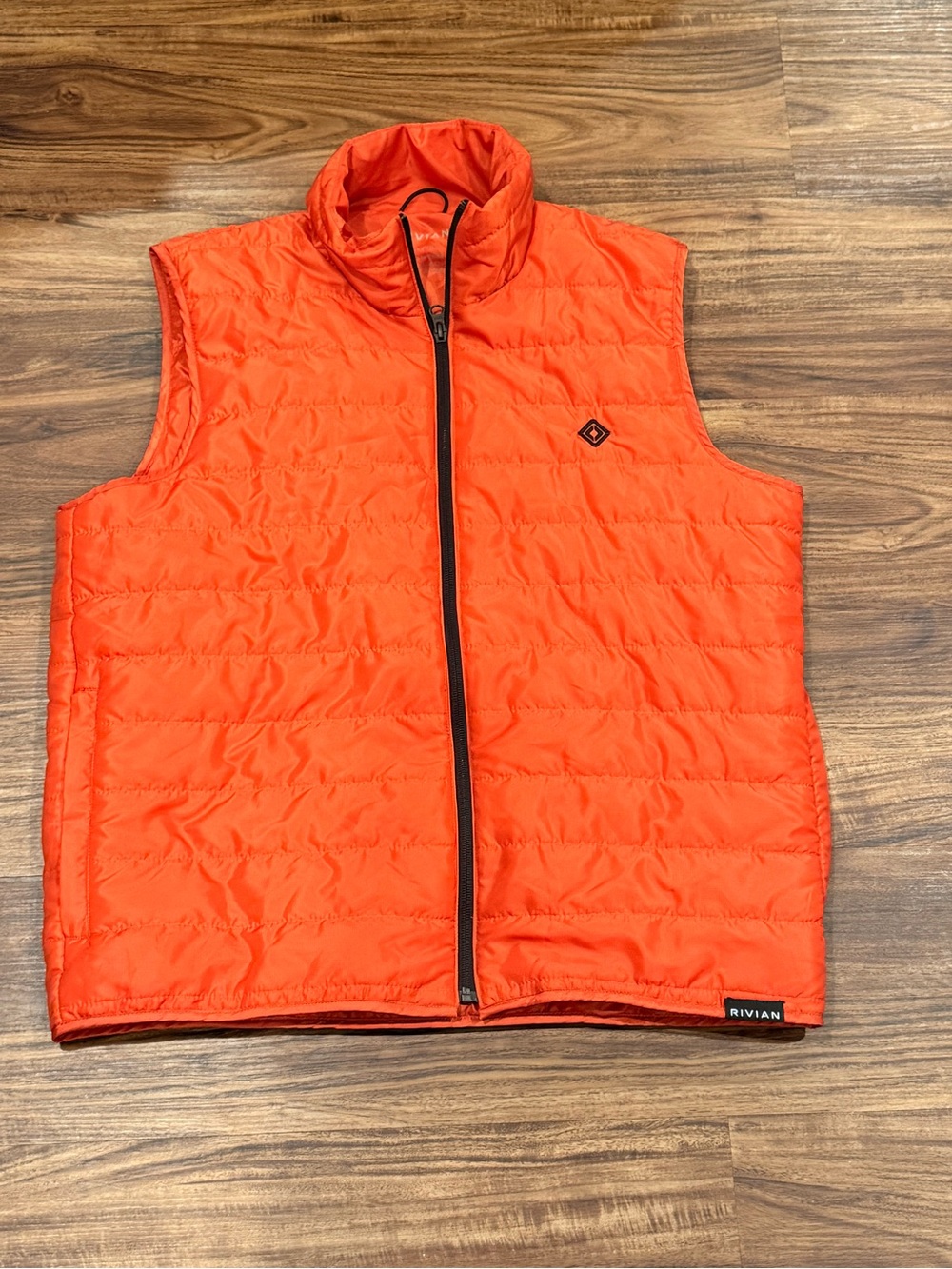 Rivian coral red gear guard Puffer vest men's size XL